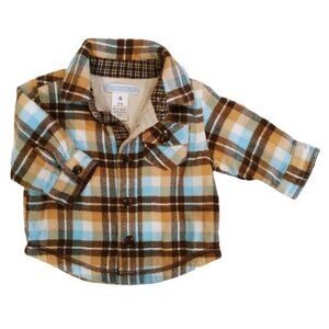 Old Navy Plaid Lined Button-Down Shirt 0-3 Months